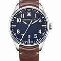 Aerowatch Aerowatch 42997 AA04  42997 AA04 кварцевые мужские часы синий циферблат, браслет кожаный — вид спереди